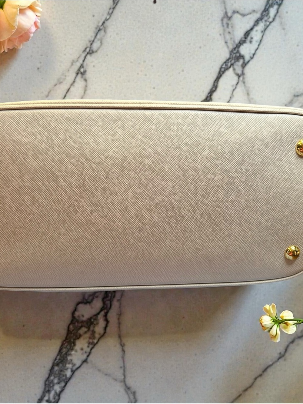 Prada Saffiano Leather Promenade Bag in Pink and Cream (Medium) - Picture 6 of 10
